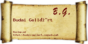 Budai Gellért névjegykártya
